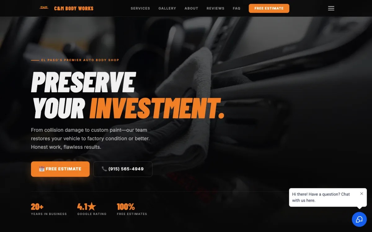Auto body shop build by Bishop Systems