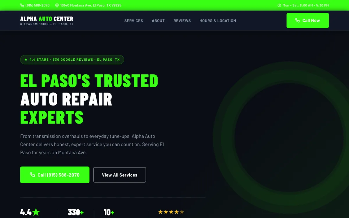 Auto repair build by Bishop Systems